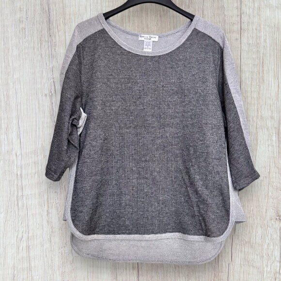 REBECCA MALONE Gray French Terry Knit Tunic 3/4 Sleeve Sweatshirt Sweater 1X - Picture 1 of 5